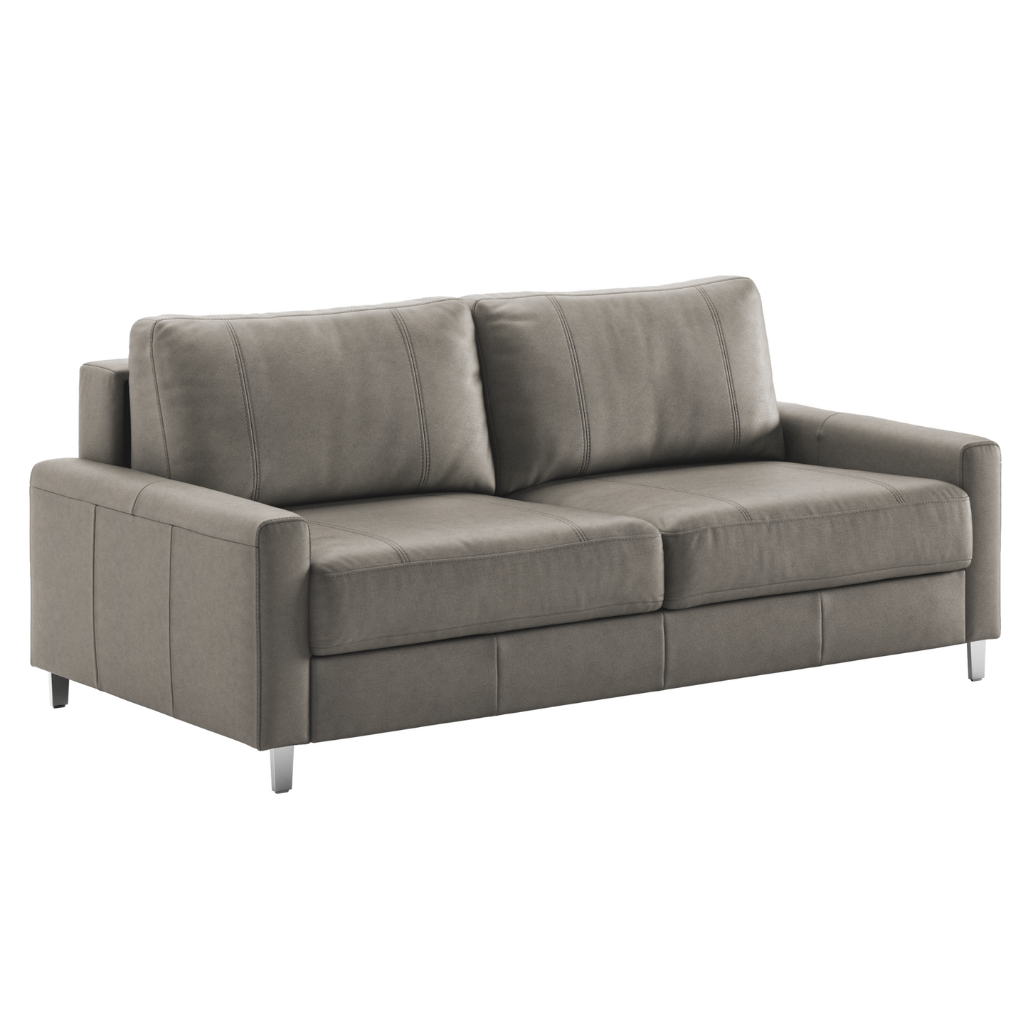 Luonto Nico Queen Sleeper Sofa Quick Ship Program Soft Antique Leather 4340 (Grey) with Chrome Leg