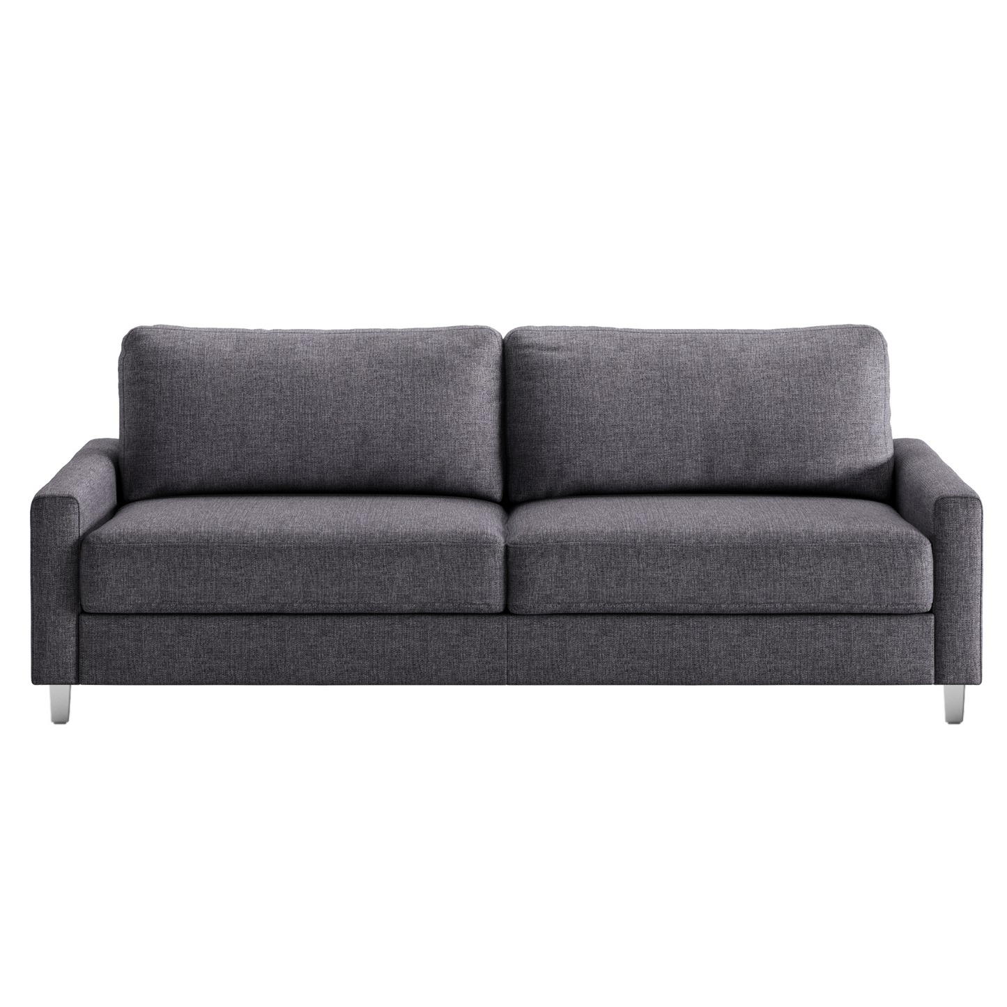 Luonto Nico King Sleeper Sofa Quick Ship Program in Rene 04 Fabric (charcoal) With Chrome Leg