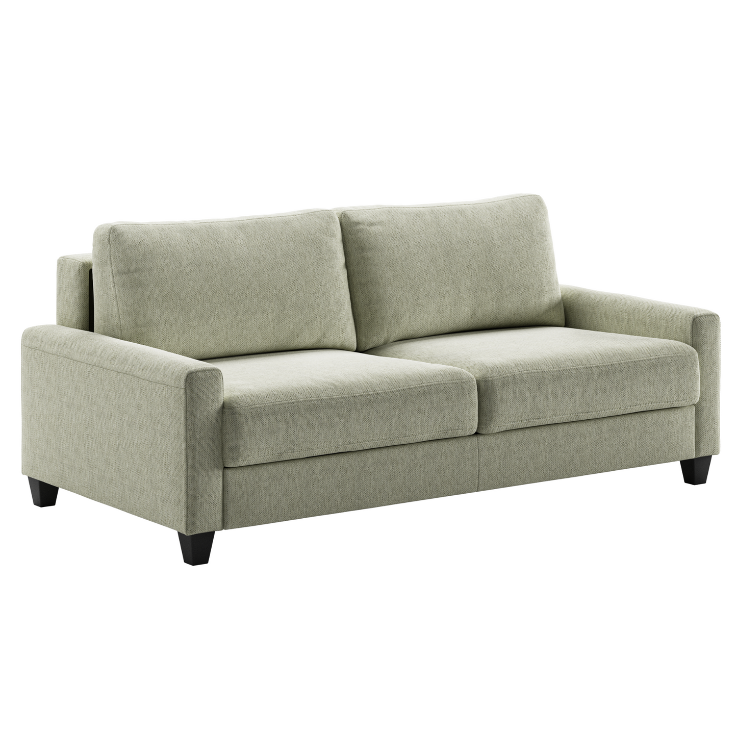 Luonto Nico Queen Sleeper Sofa Quick Ship Program Loule 616 Fabric (beige) with Wood Leg Side View