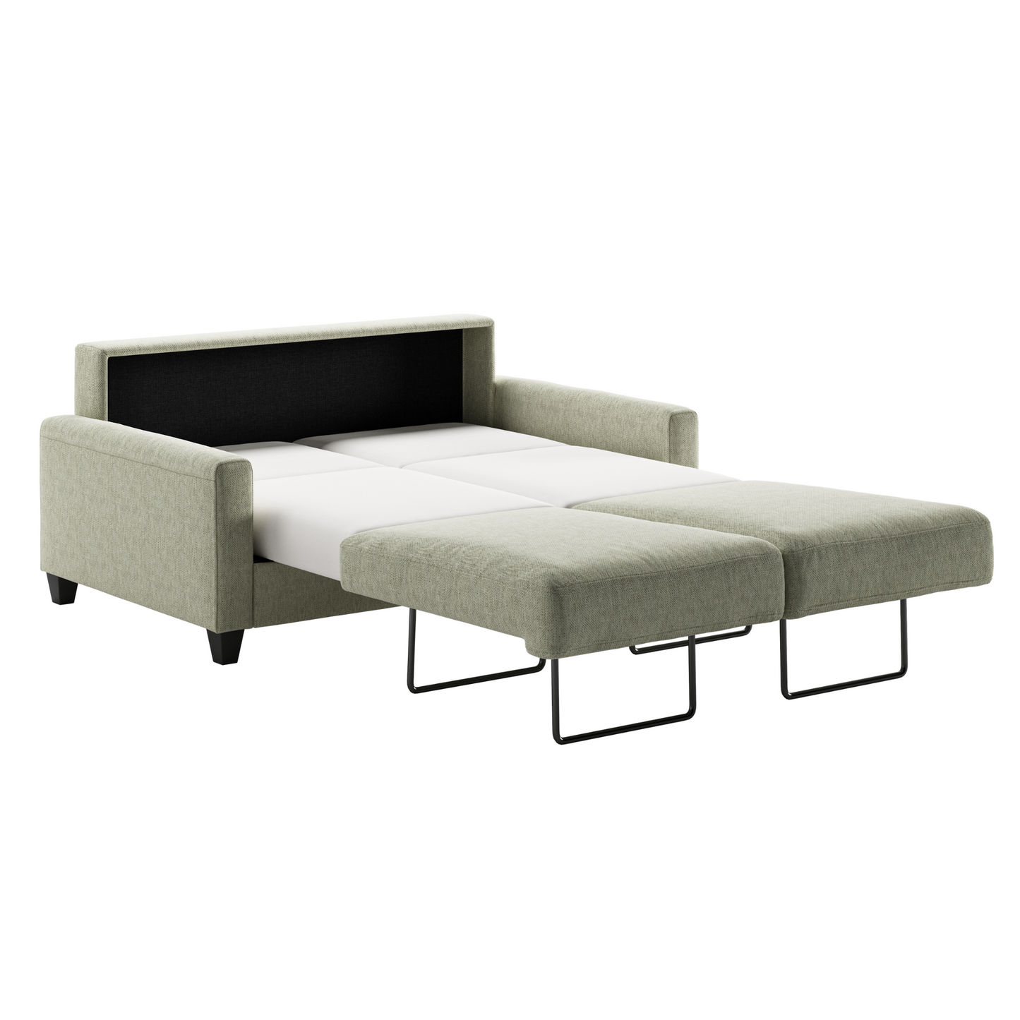 Luonto Nico Sleeper Sofa Quick Ship Program Open Sleeper with Wood Leg in Loule 616 Fabric (beige)