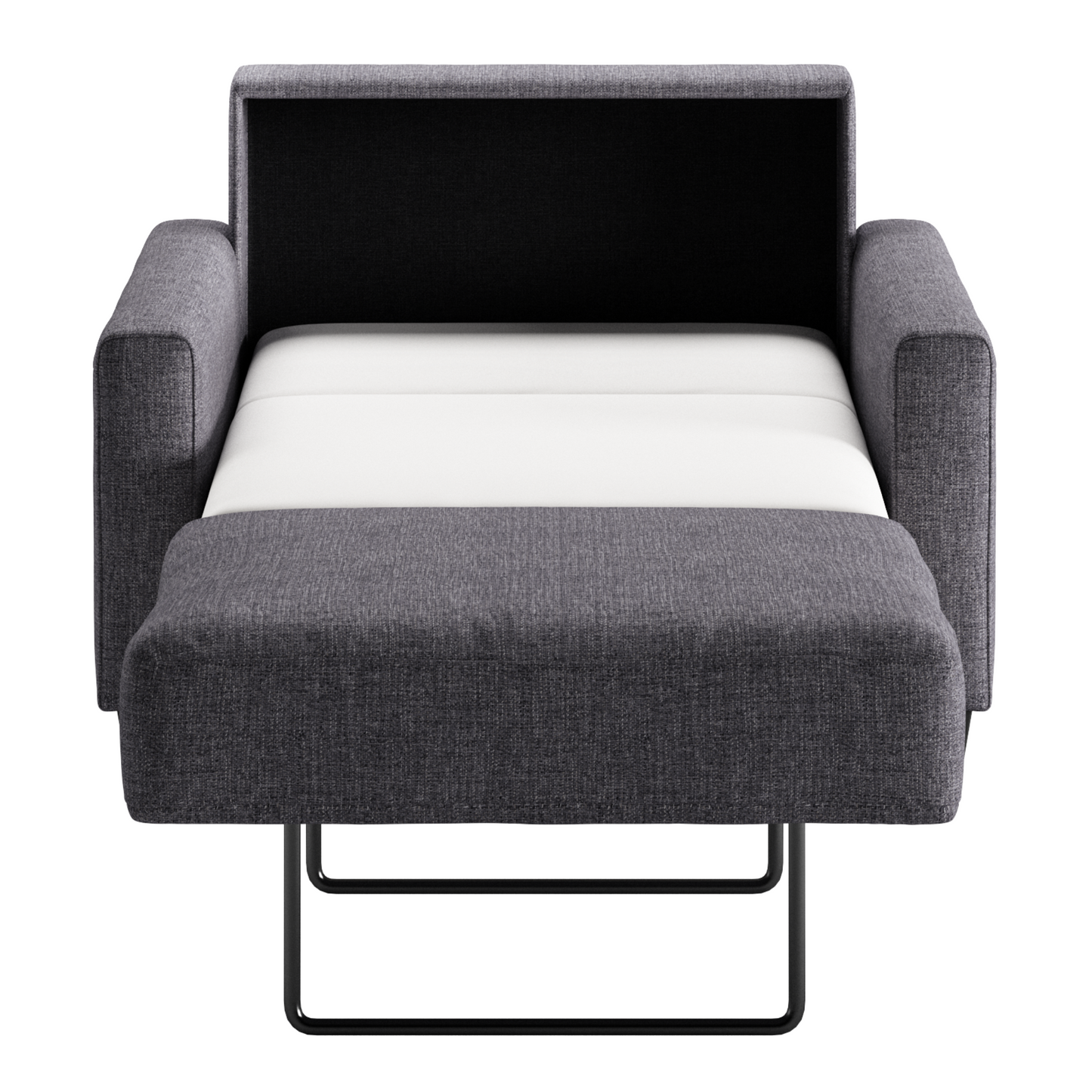 Luonto Nico Sleeper Sofa Quick Ship Program with Open Sleeper in Rene 04 Fabric (charcoal)