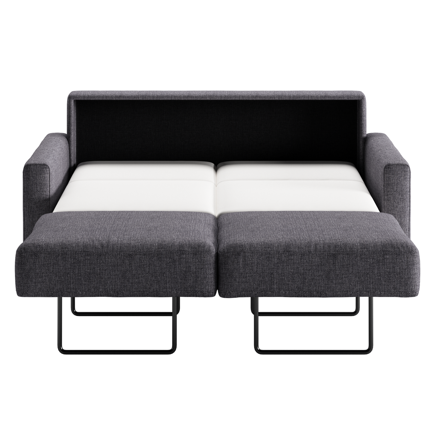 Luonto Nico Sleeper Sofa Quick Ship Program Open Sleeper in Rene 04 Fabric (charcoal)
