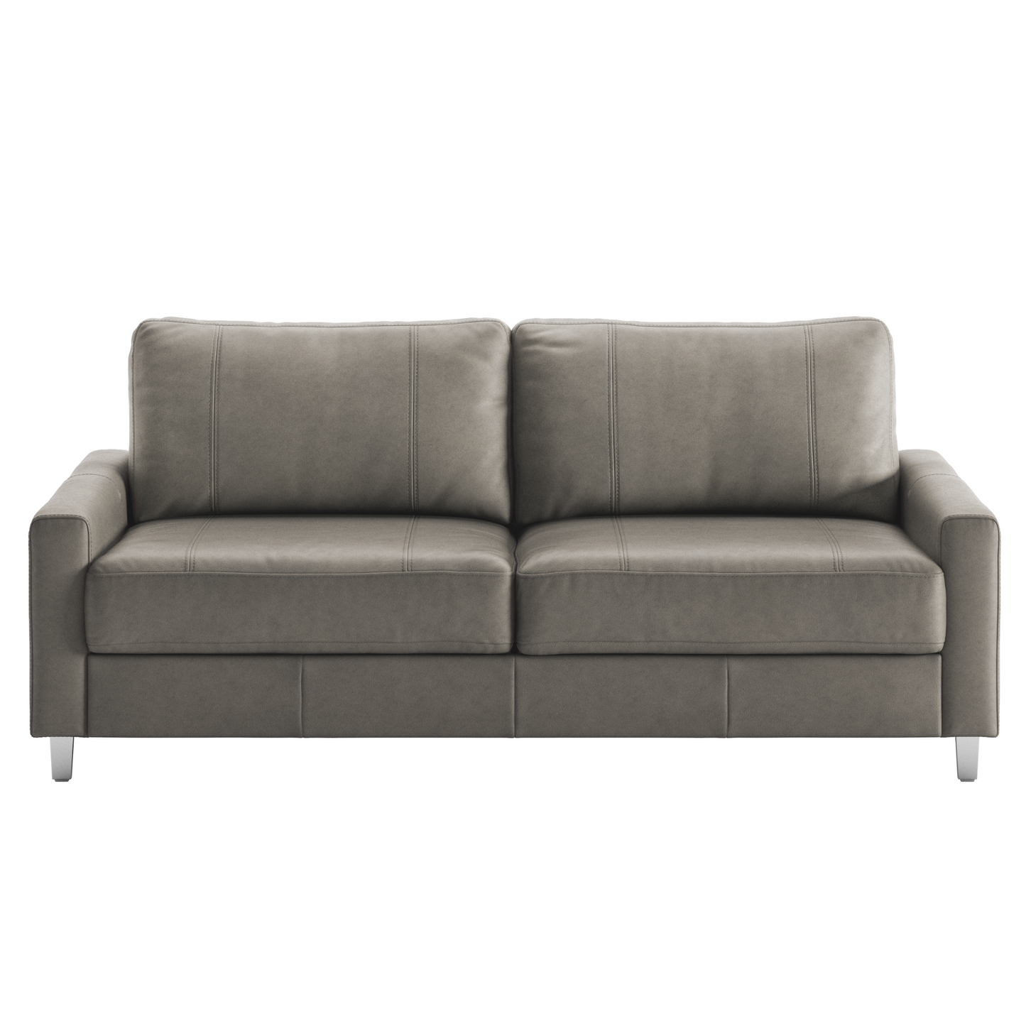 Luonto Nico Queen Sleeper Sofa Quick Ship Program Soft Antique Leather 4340 (Grey) with Chrome Leg