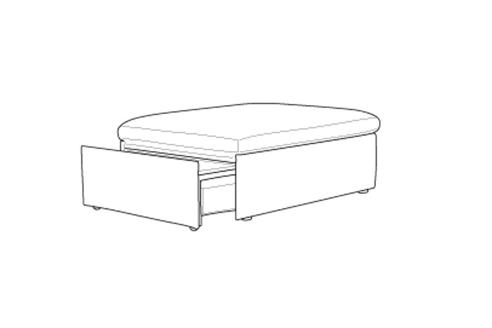 Custom Luonto Otto Sleeper Ottoman with Drawer Function