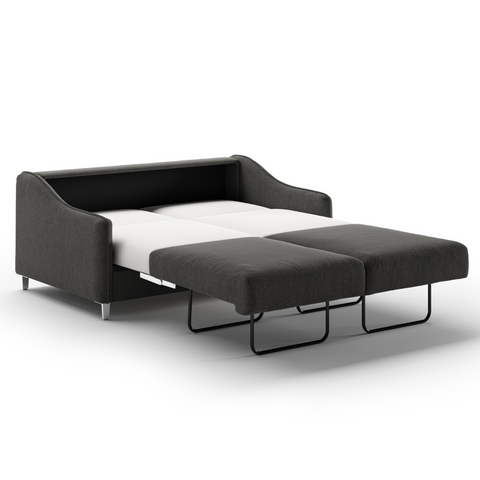 Luonto Ethos Queen Sleeper Sofa Quick Ship Program Oliver 515 (Grey/Black) Chrome Legs Side View