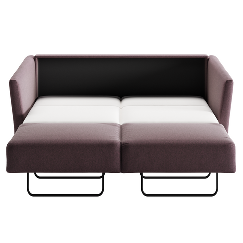 Luonto Erika Full Queen Loveseat Sleeper Sofa Quick Ship Program in Luna 29 Fabric (hortensia purple) Open Sleeper