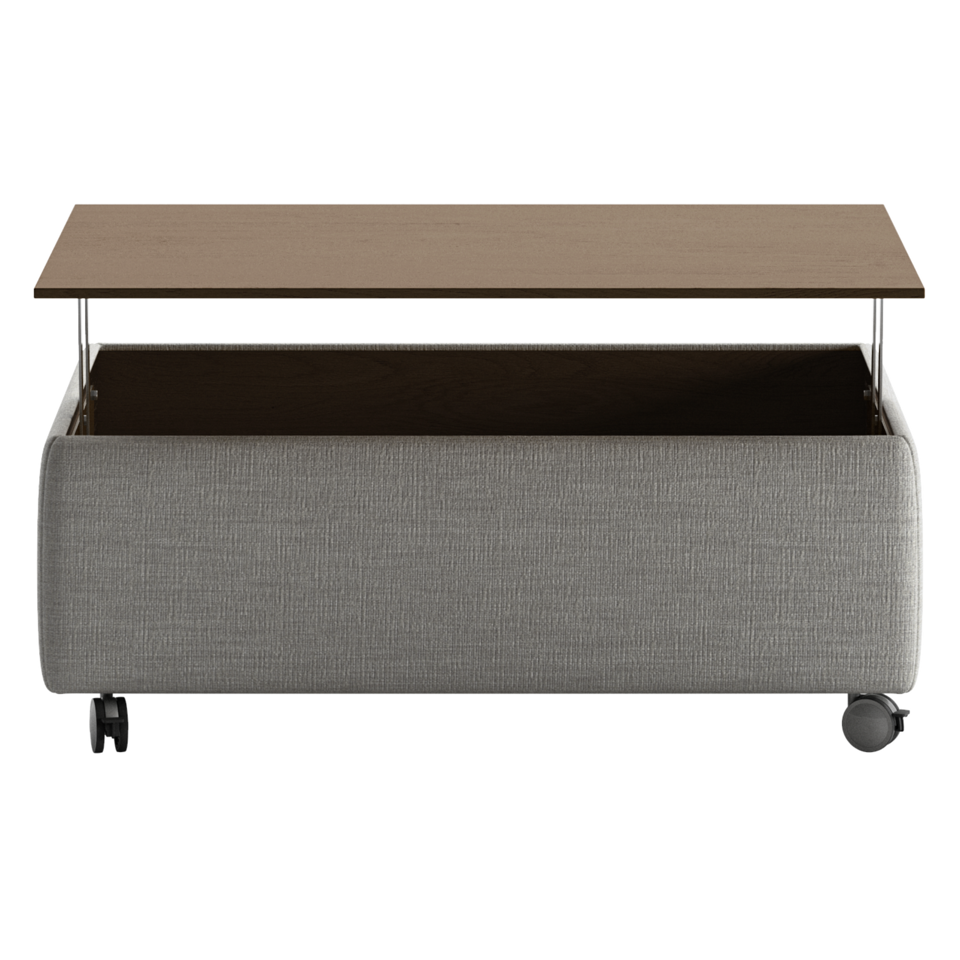 Luonto Functional Coffee Table Quick Ship Program Oliver 173 (Light Grey) Open Front View