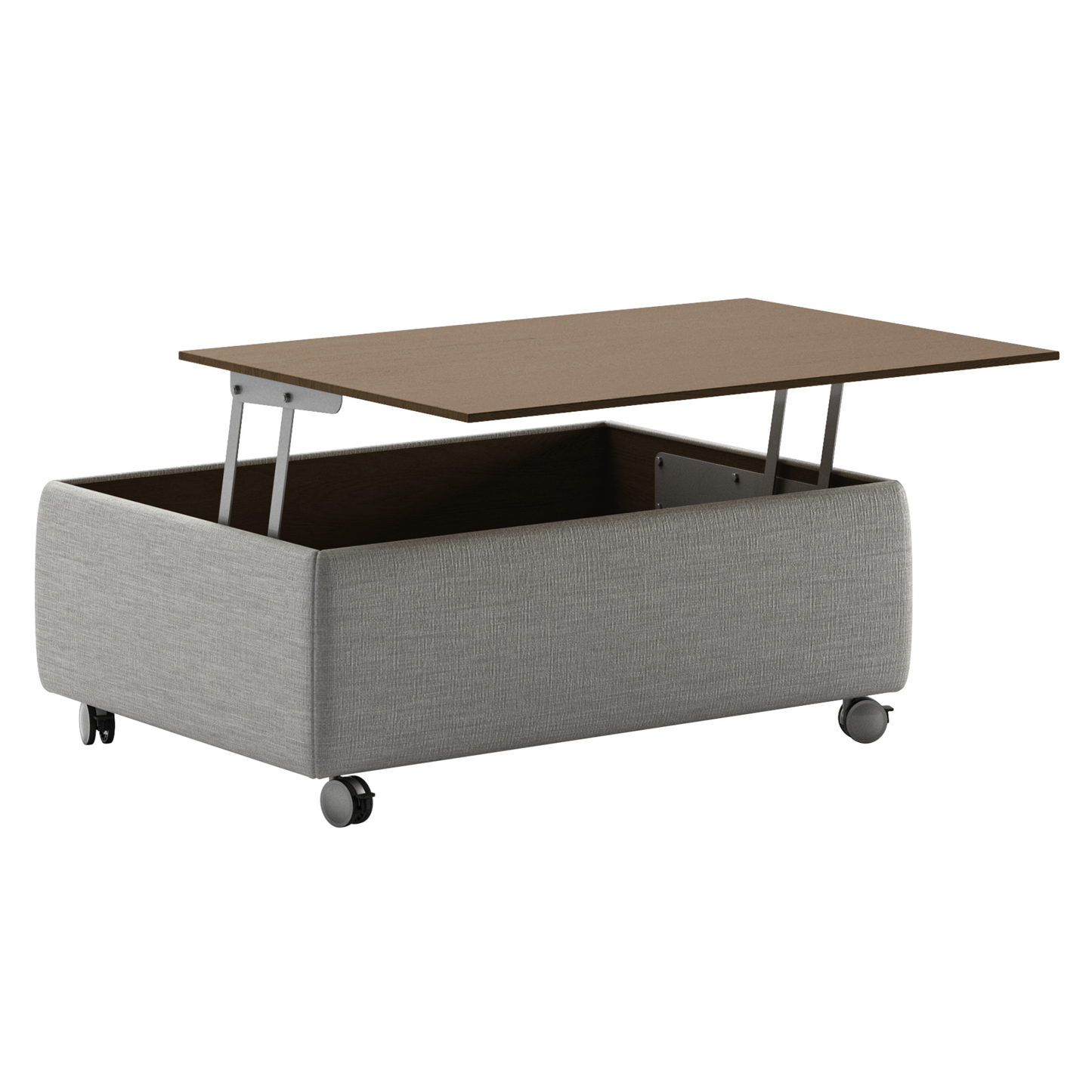 Luonto Functional Coffee Table Quick Ship Program Oliver 173 (Light Grey) Open Side View