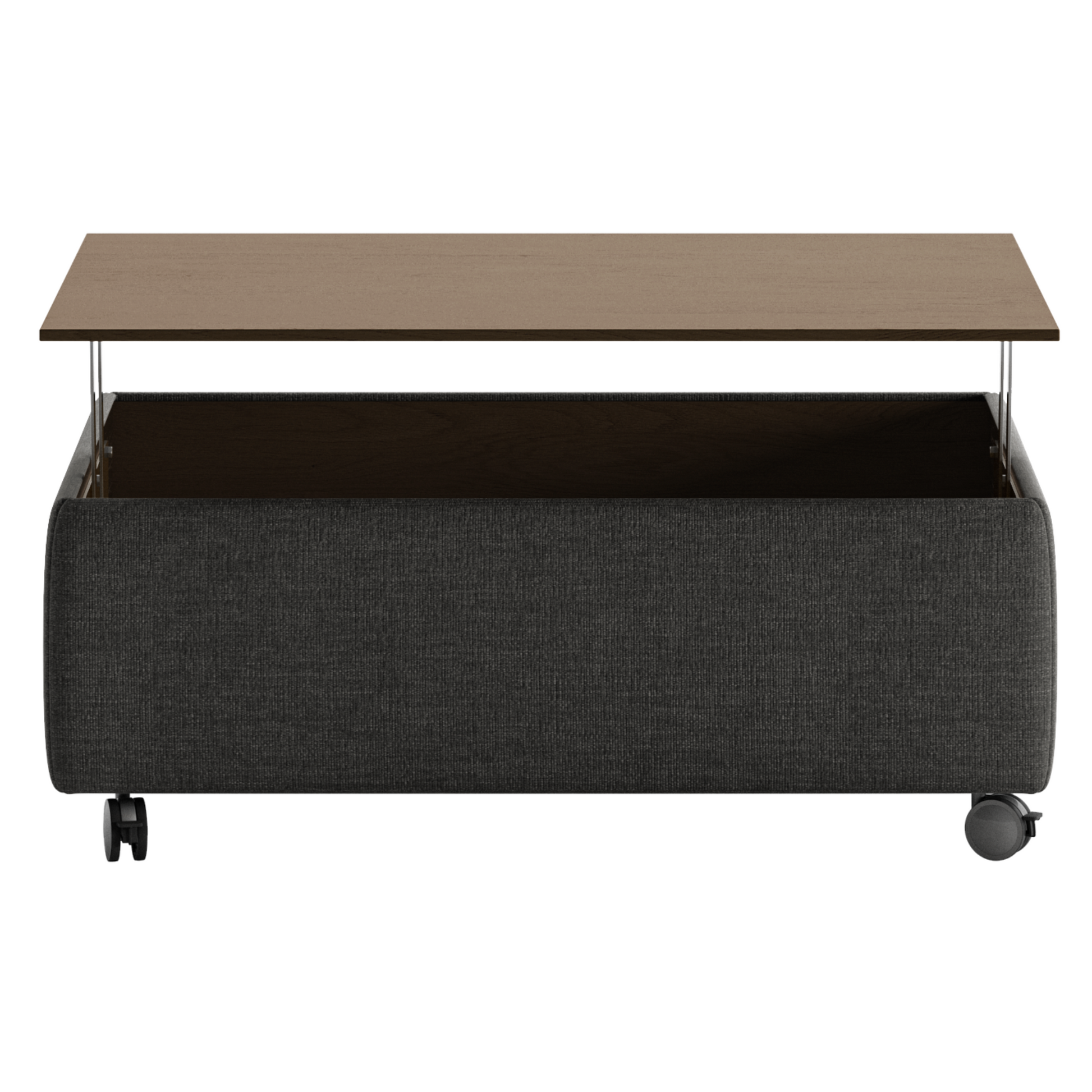 Luonto Functional Coffee Table Quick Ship Program Oliver 515 (Grey/Black) Open Front View