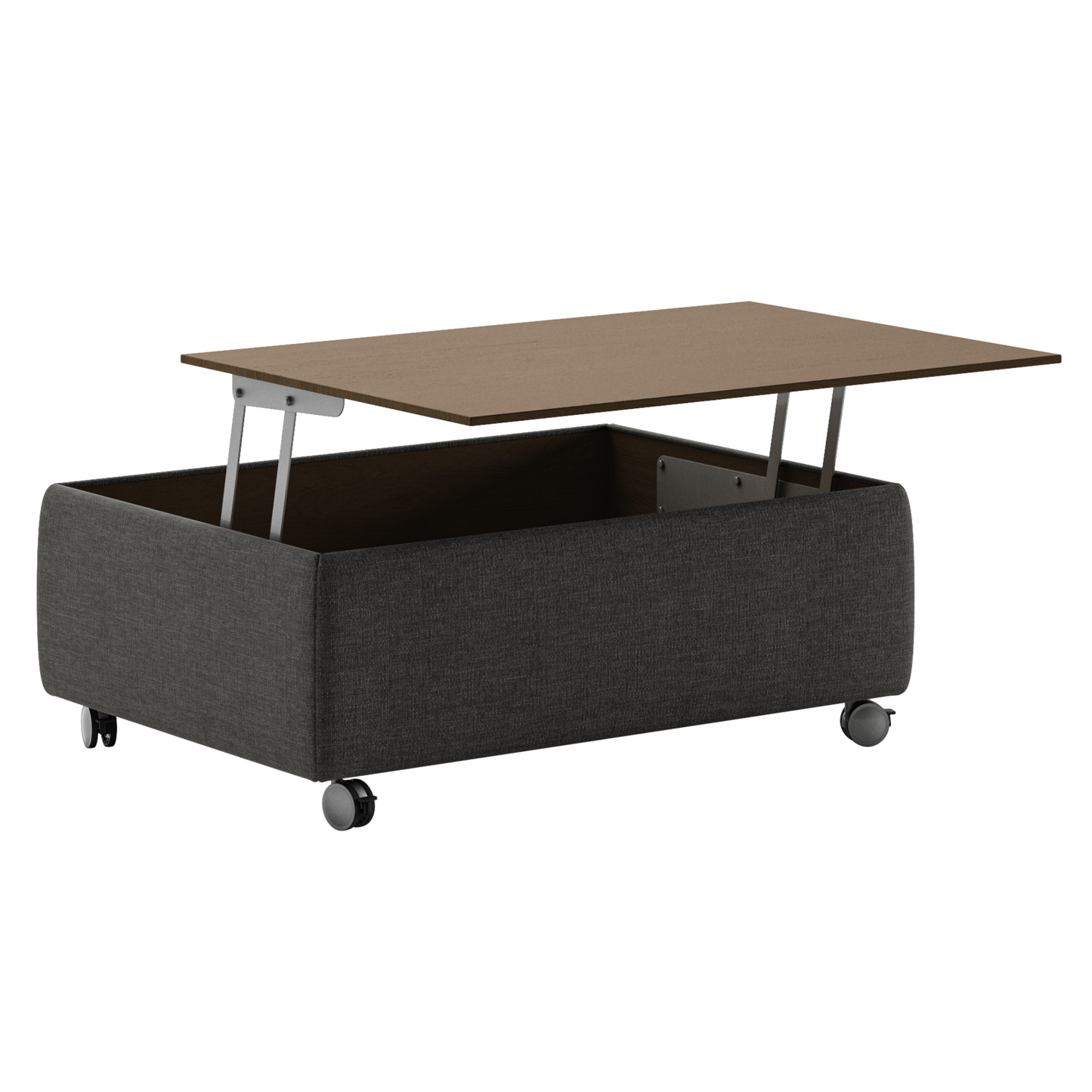 Luonto Functional Coffee Table Quick Ship Program Oliver 515 (Grey/Black) Open Side View