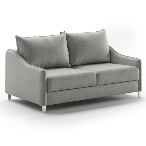 Luonto Ethos Queen Sleeper Sofa Quick Ship Program Oliver 173 (Light Grey) with Chrome Legs Side View