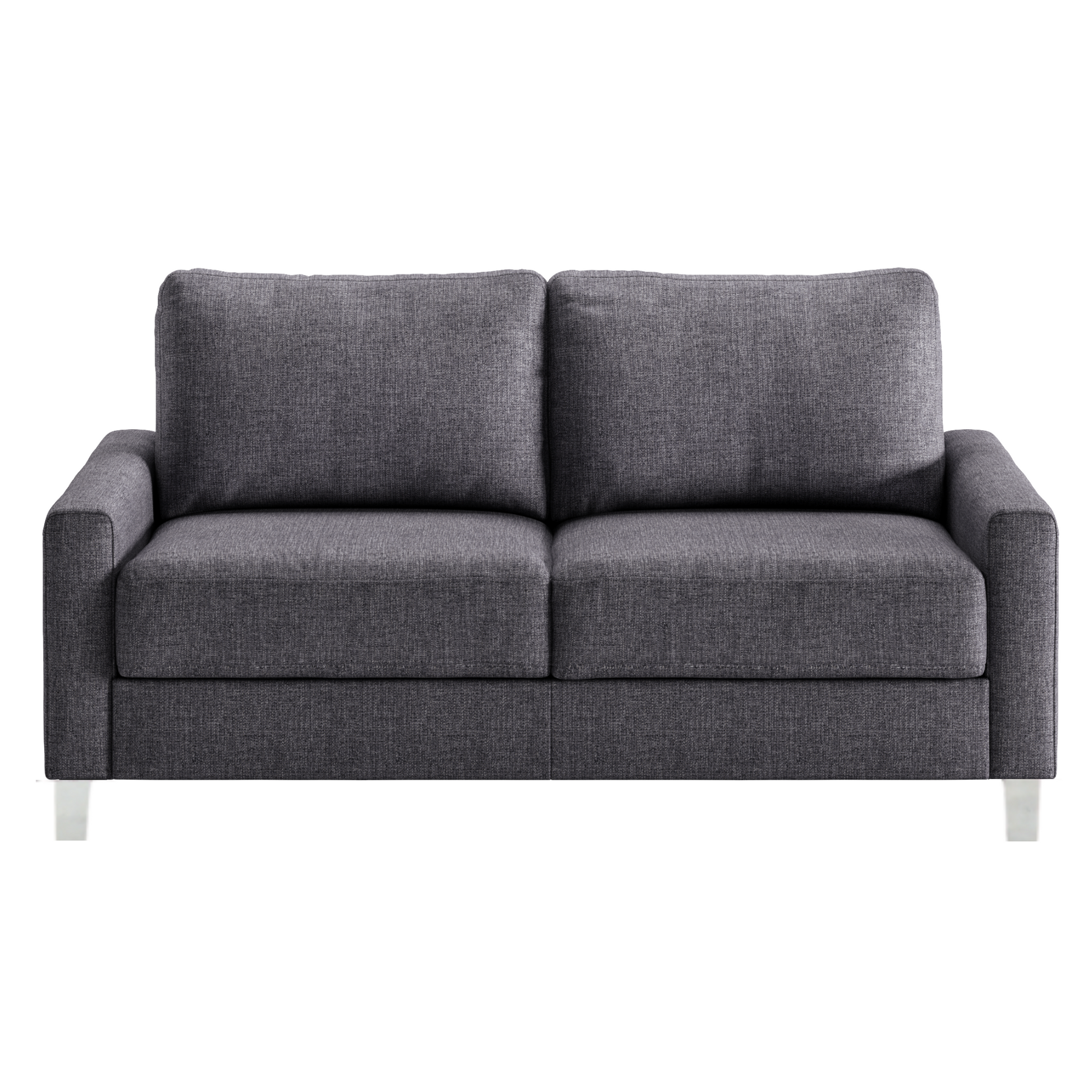 Luonto Nico Sleeper Sofa Quick Ship Program with Chrome Leg in Rene 04 Fabric (charcoal)