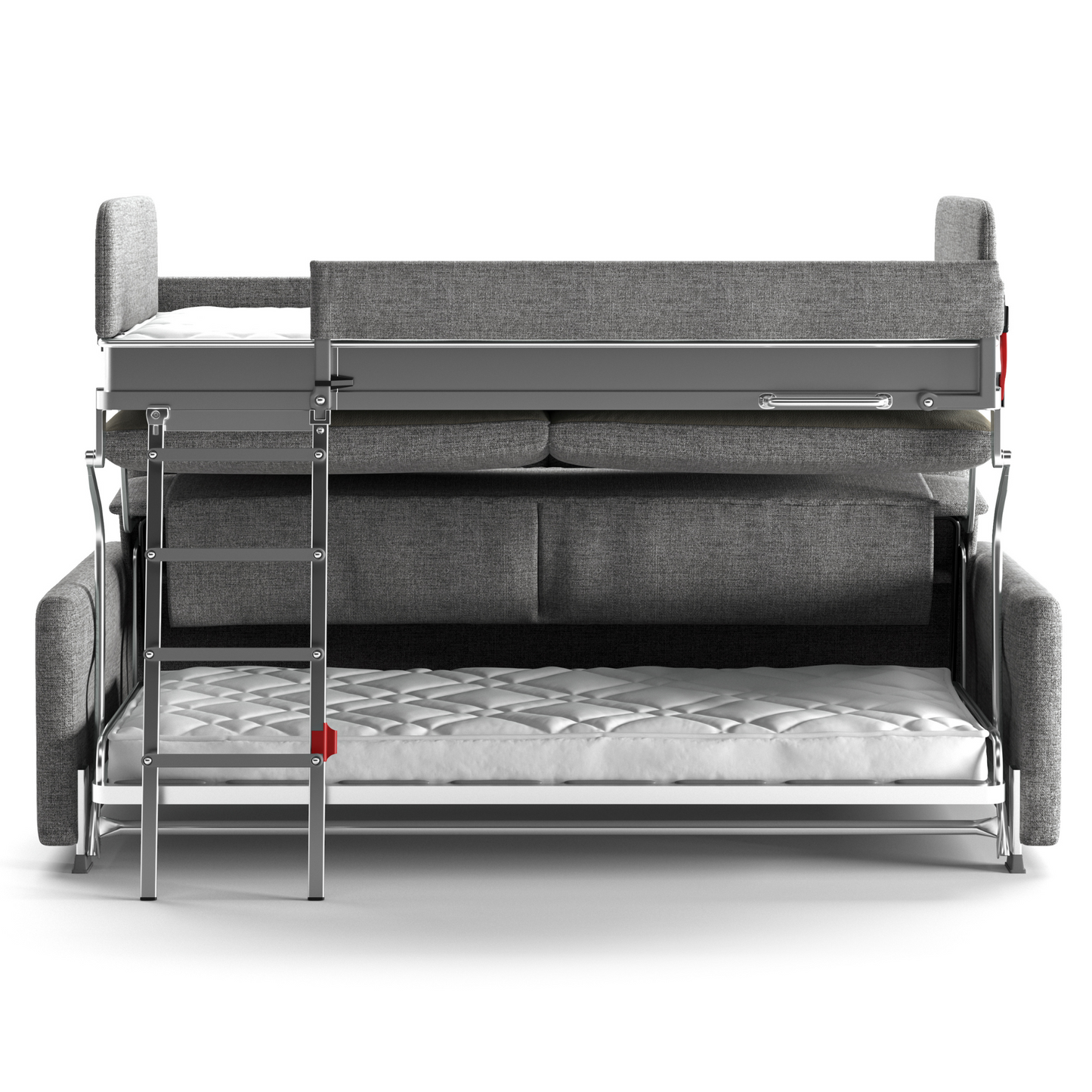 Luonto Elevate Bunk Bed Sleeper Sofa Quick Ship Program Atlantic 07 (Grey) Open Bunk Bed Sleeper Bed