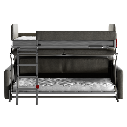 Luonto Elevate Bunk Bed Sleeper Sofa Quick Ship Program Fun 482 (Grey Brown) Open Bunk Bed Sleeper Sofa