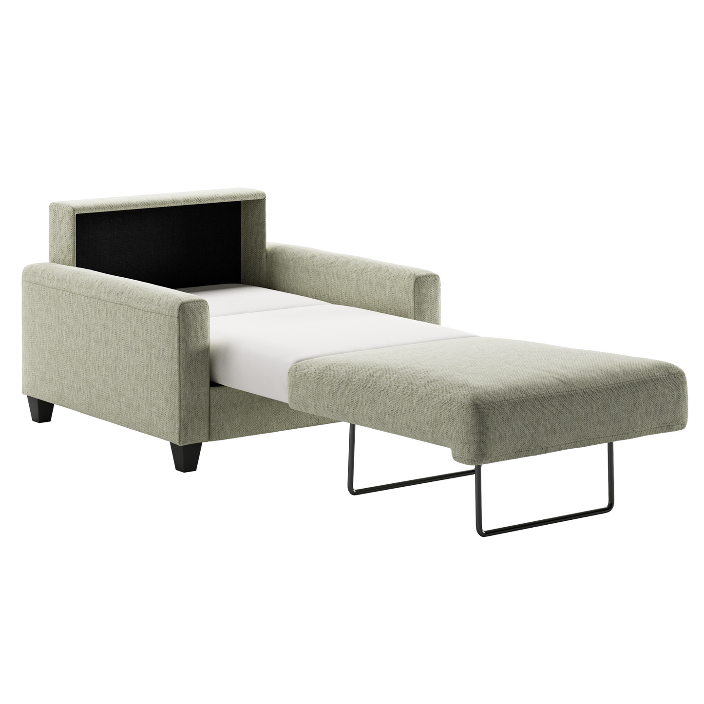 Luonto Nico Sleeper Sofa Quick Ship Program with Open Sleeper and Wood Leg in Loule 616 Fabric (beige)