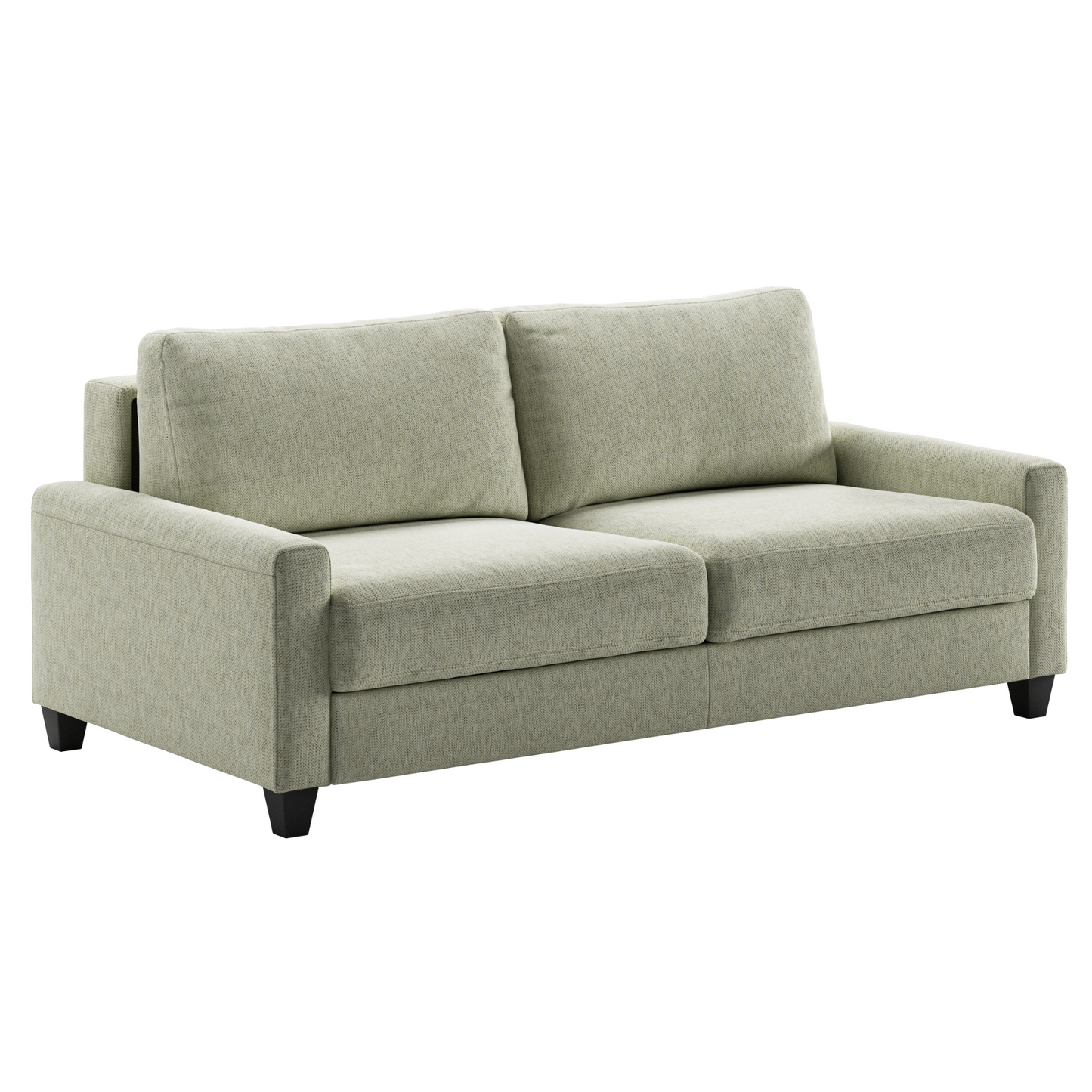 	Luonto Nico Queen Sleeper Sofa Quick Ship Program Loule 616 Fabric (beige) with Wood Leg Side View 