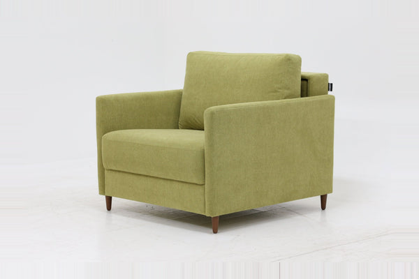 Sleeper: Elfin · Size: Cot · Fabric: Rodeo 402 · Leg: Walnut