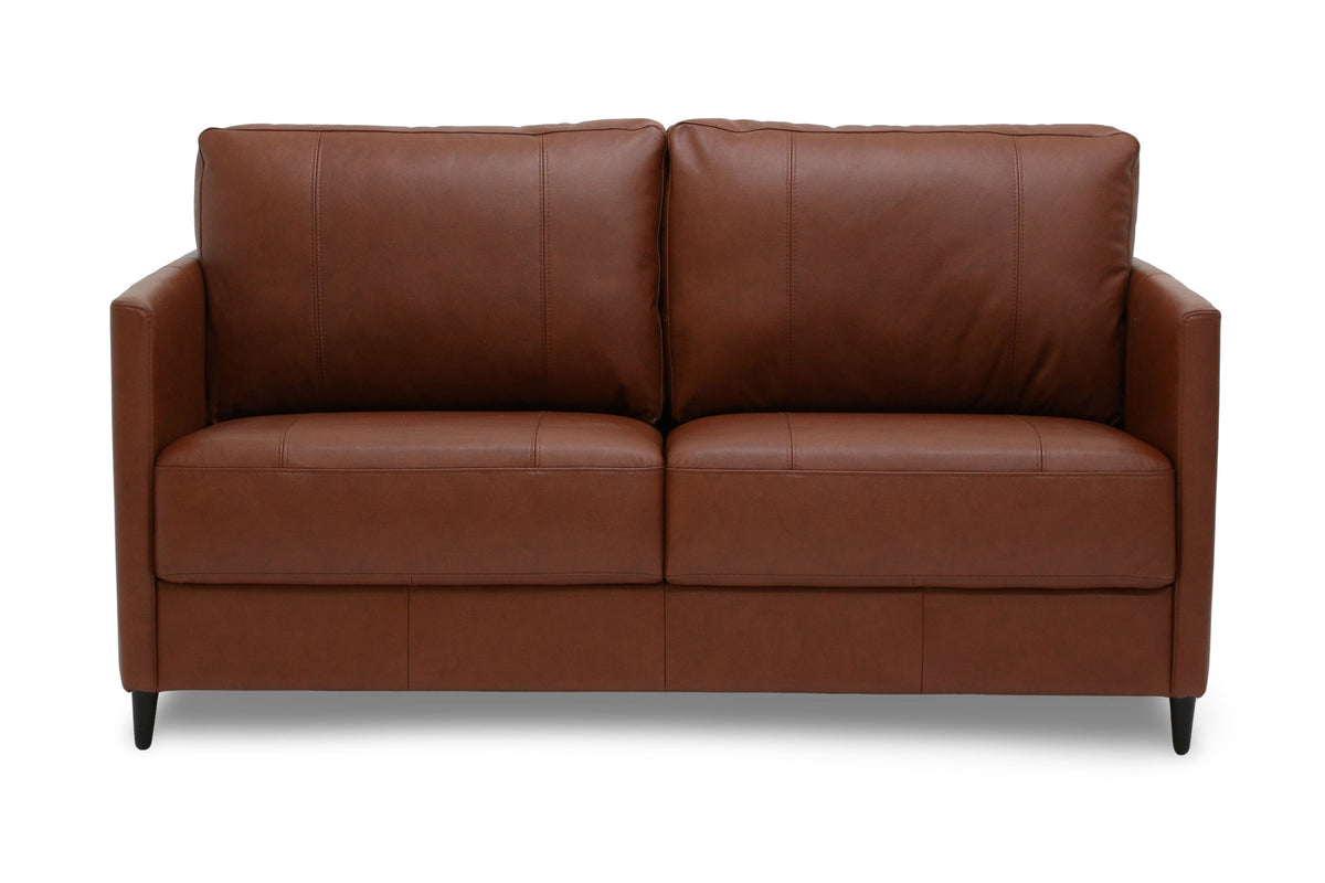 Sleeper: Elfin · Size: Full XL · Fabric: Soft Antique Leather 1609 · Leg: Walnut