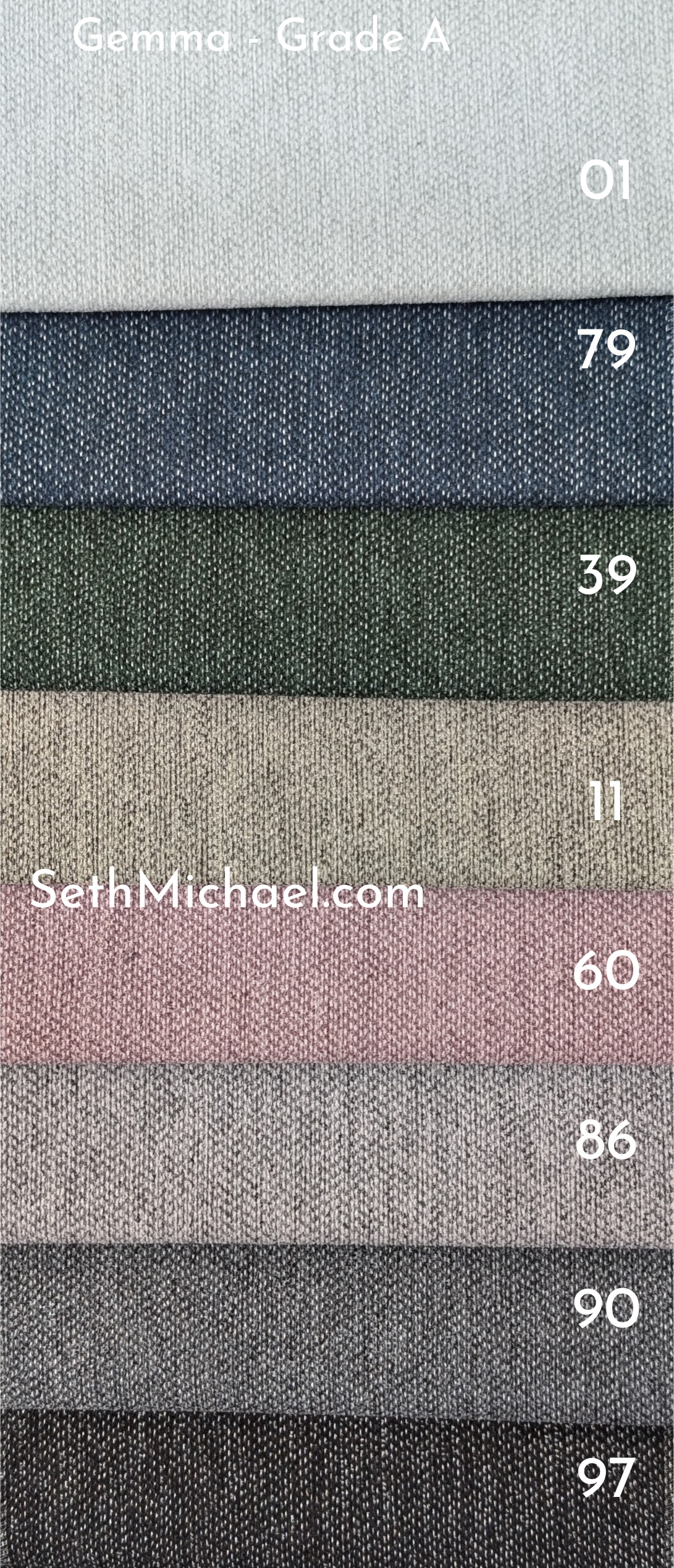 Luonto Gemma swatch board