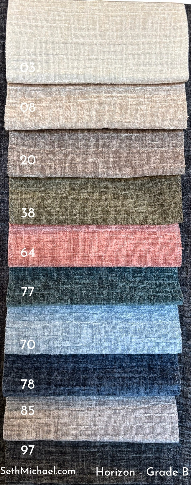 Luonto Horizon swatch board
