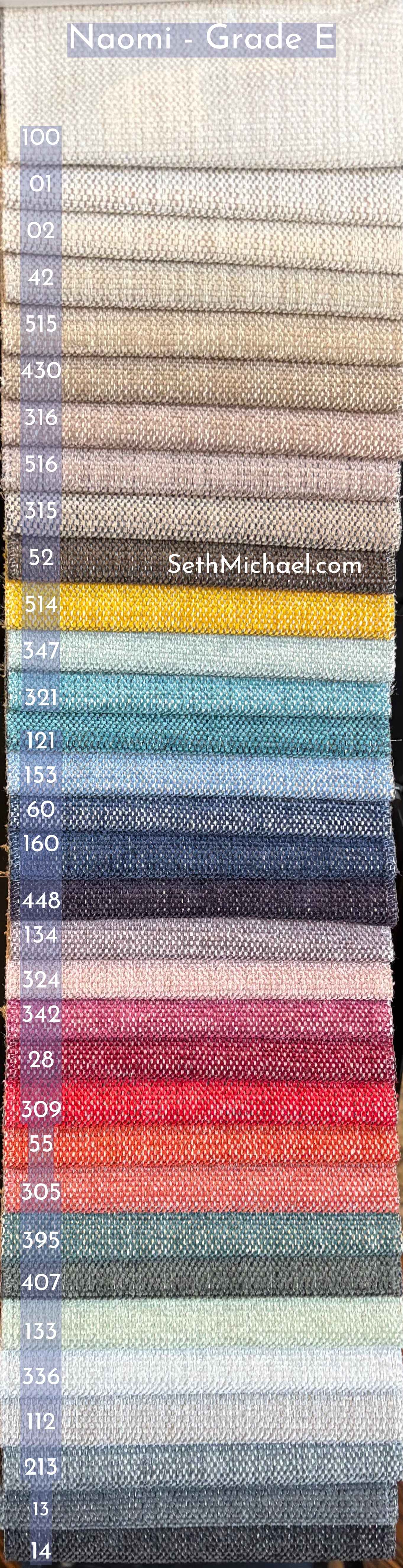 Luonto Naomi swatch board