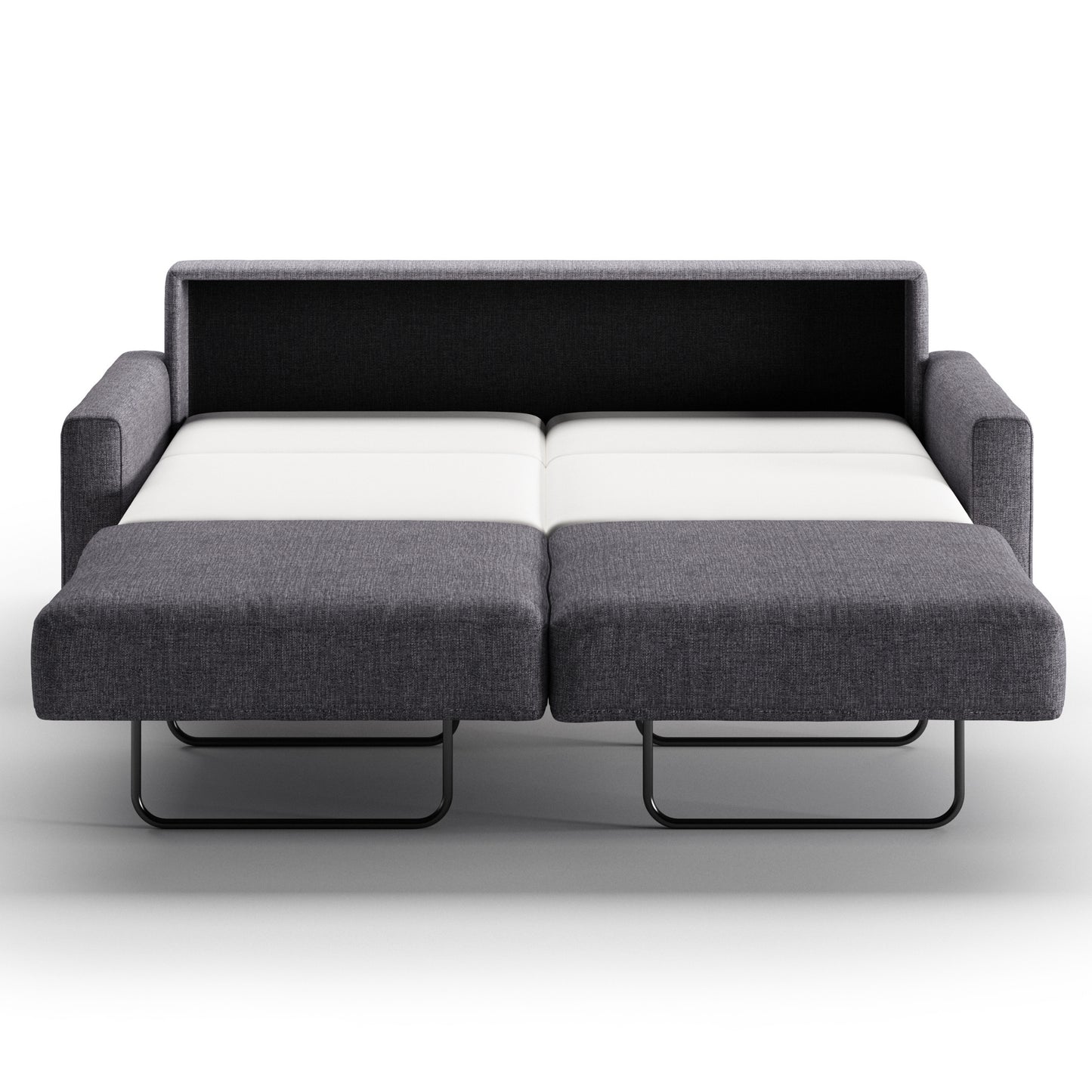 Luonto Nico Queen Sofa Bed in Fabric Rene 04 with Nest Mechanism in Front open View