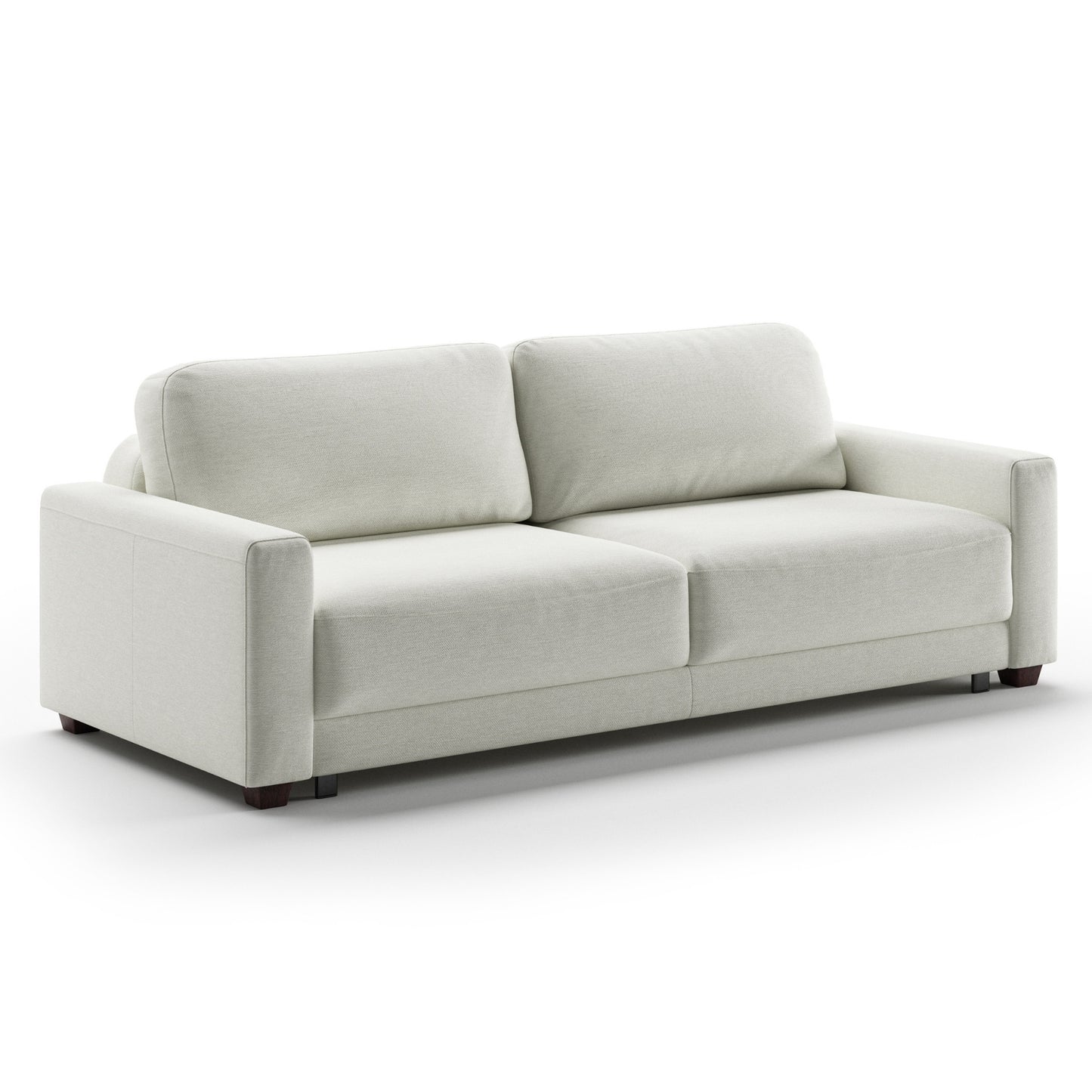 Luonto Belton King Sofa Bed in Fabric Gemma 01 with Wooden Feet and Level Mechanism Side Closed View