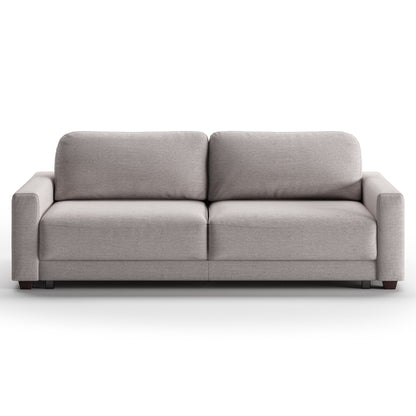 Luonto Belton King Sofa Bed in Fabric Gemma 86 with Wooden Feet and Level Mechanism Front Closed View 