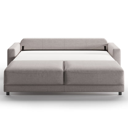 Luonto Belton King Sofa Bed in Fabric Gemma 86 with Wooden Feet and Level Mechanism Front Open View