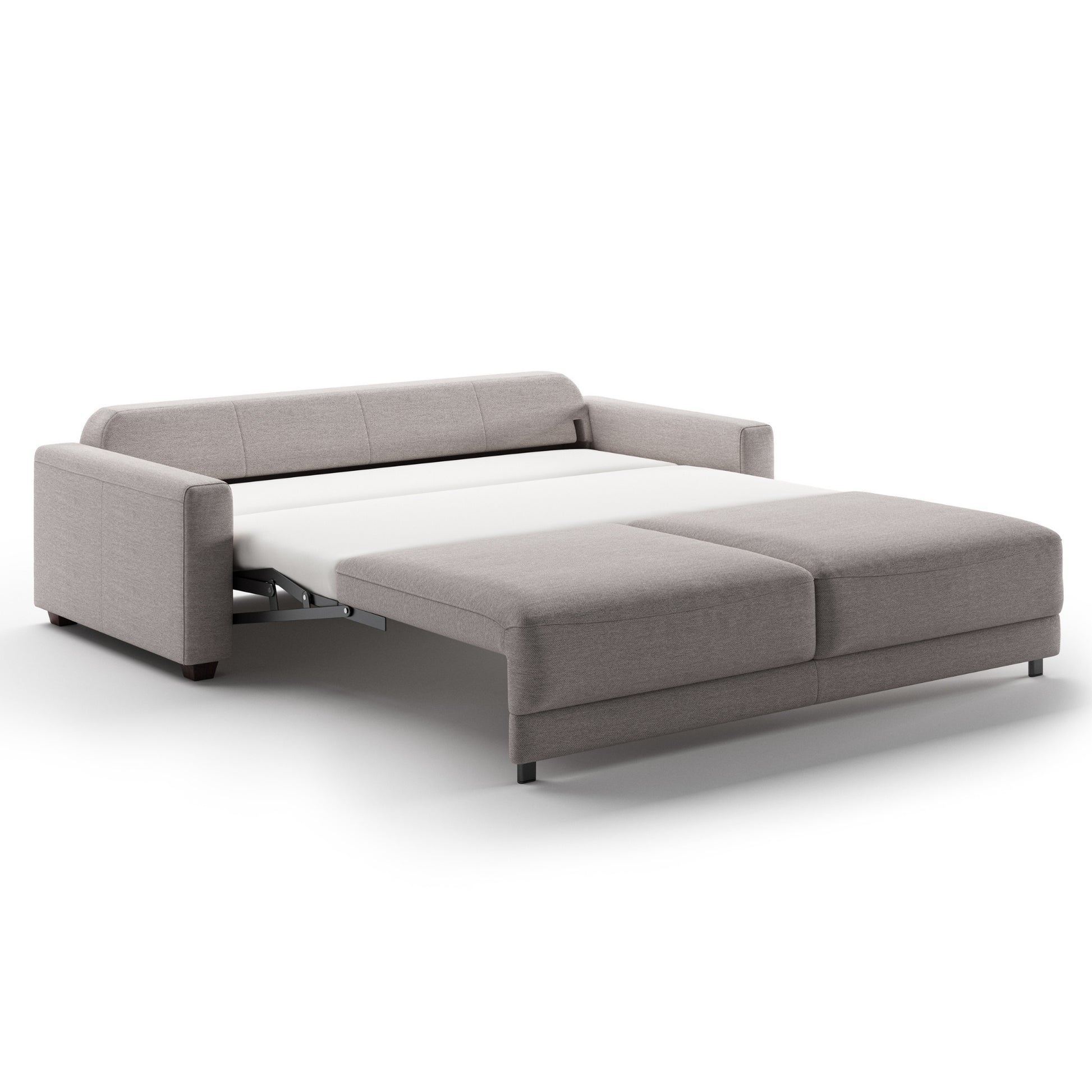 Luonto Belton King Sofa Bed in Fabric Gemma 86 with Wooden Feet and Level Mechanism Side Open View