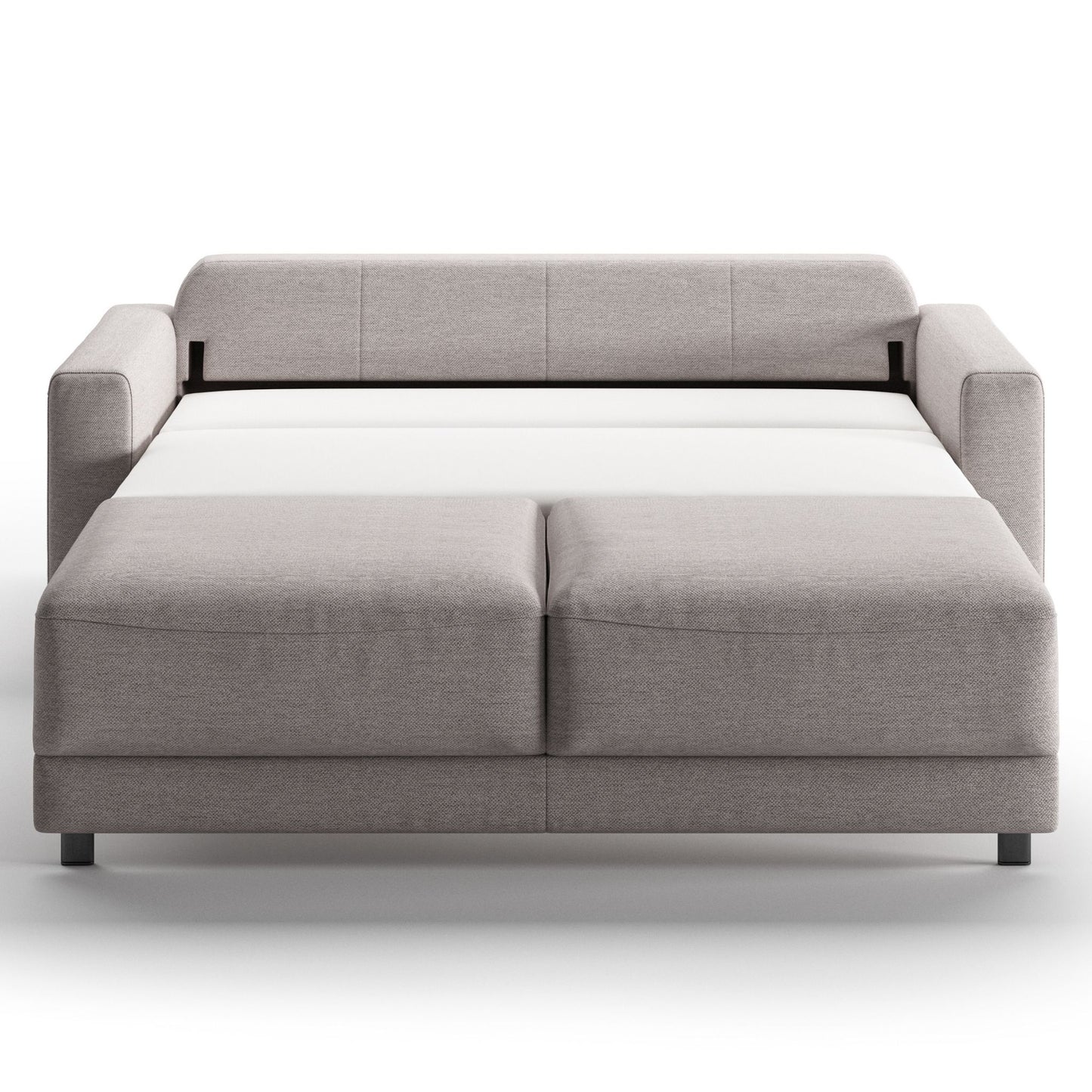 Luonto Belton Queen Sofa Bed in Fabric Gemma 86 with Wooden Feet and Level Mechanism Front Open View 