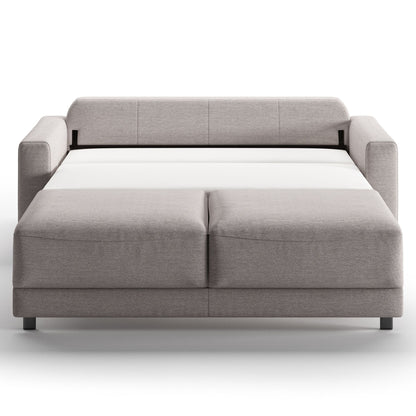 Luonto Belton Queen Sofa Bed in Fabric Gemma 86 with Wooden Feet and Level Mechanism Front Open View 