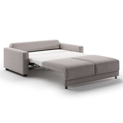 Luonto Belton Queen Sofa Bed in Fabric Gemma 86 with Wooden Feet and Level Mechanism Side Open View 