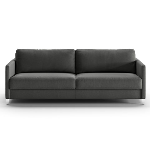 Luonto Elfin King Sofa Bed in Fabric Luna 35 with Chrome Foot and Nest Mechanism Front Closed View