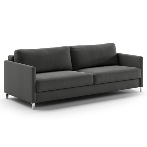 Luonto Elfin King Sofa Bed in Fabric Luna 35 with Chrome Foot and Nest Mechanism SIde Closed View