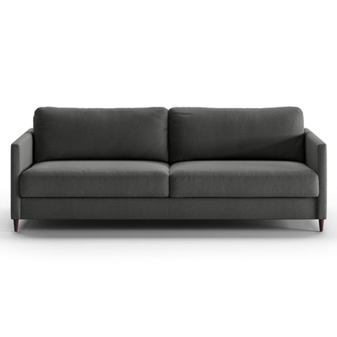 Luonto Elfin King Sofa Bed in Fabric Luna 35 with Wood Foot and Nest Mechanism Front Closed View