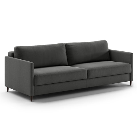 Luonto Elfin King Sofa Bed in Fabric Luna 35 with Wood Foot and Nest Mechanism Side Closed View