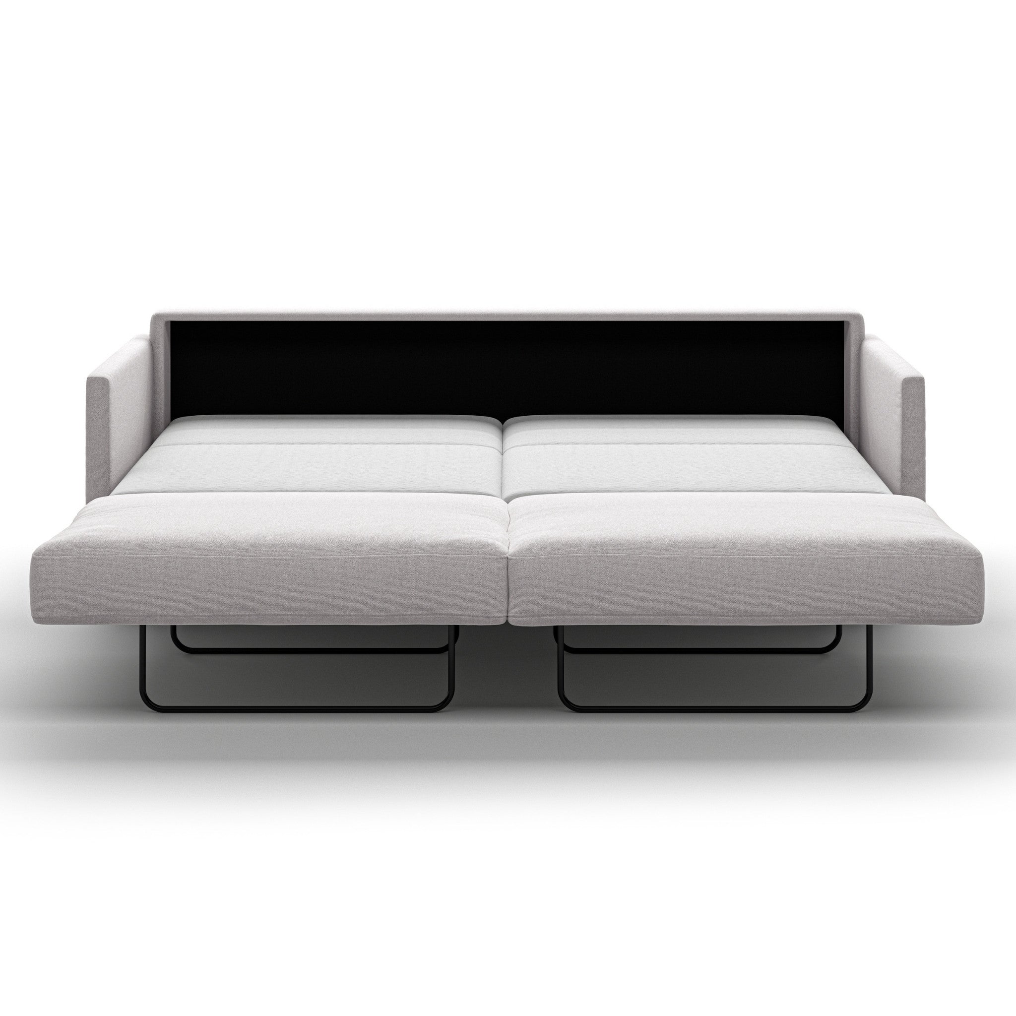 Luonto Elfin King Sofa Bed in Fabric Rene 01 with Nest Mechanism Front Open View