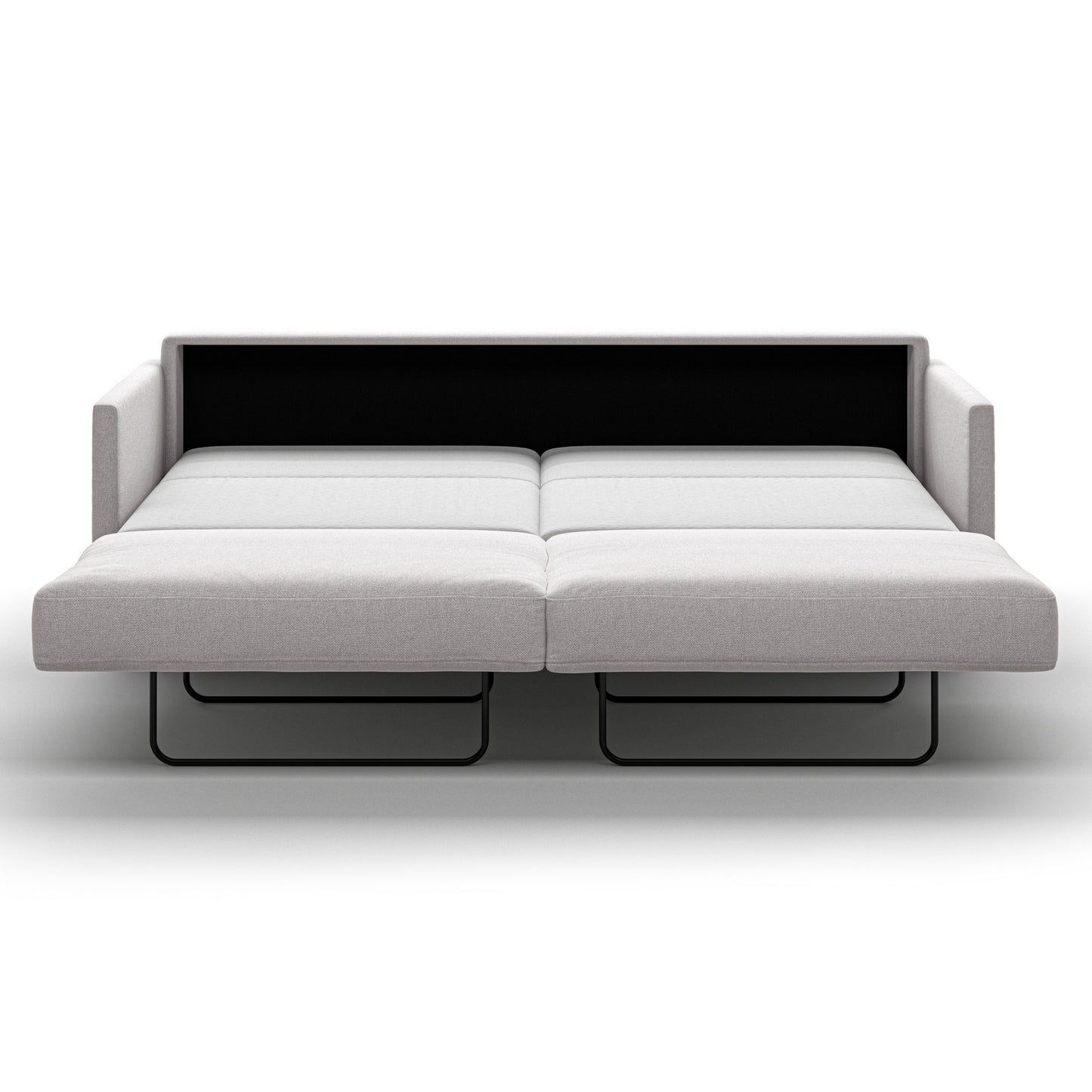 Luonto Elfin King Sofa Bed in Fabric Rene 01 with Nest Mechanism Front Open View