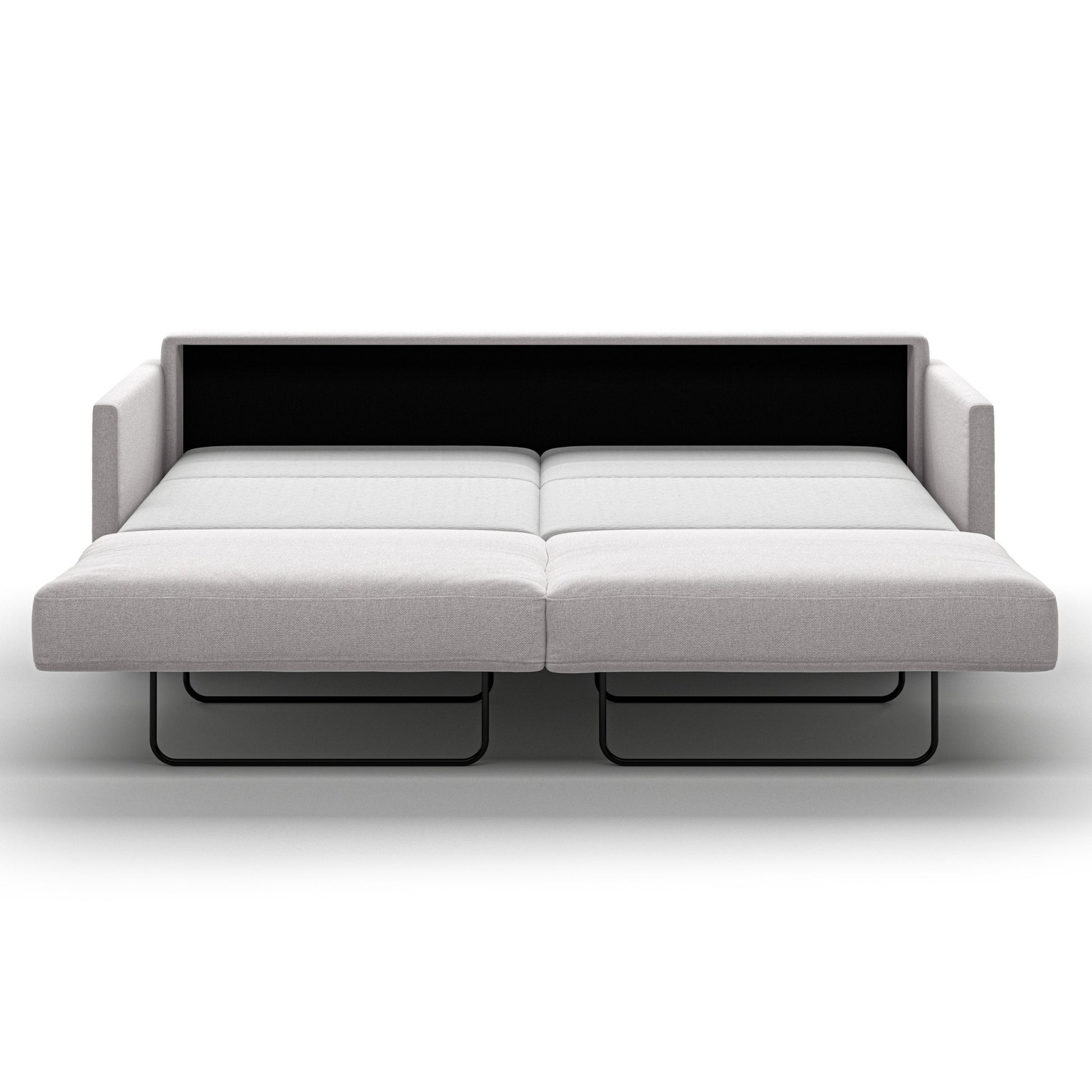 Luonto Elfin King Sofa Bed in Fabric Rene 01 with Nest Mechanism Front Open View