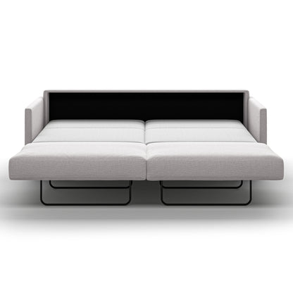 Luonto Elfin King Sofa Bed in Fabric Rene 01 with Nest Mechanism Front Open View