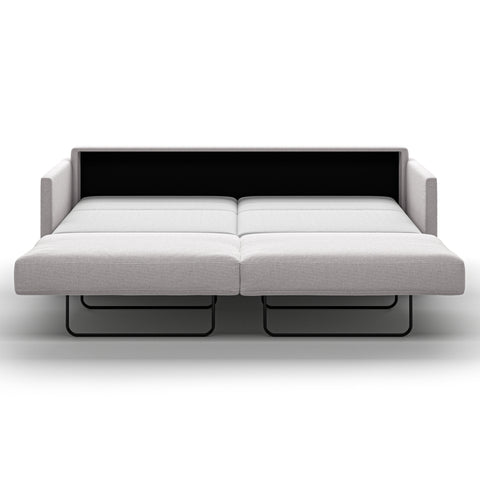 Luonto Elfin King Sofa Bed in Fabric Rene 01 with Nest Mechanism Front Open View