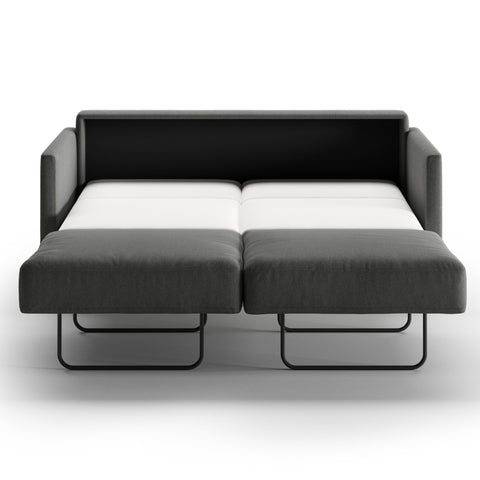 Luonto Elfin Queen Sofa Bed in Fabric Luna 35 with Nest Mechanism Front Open View