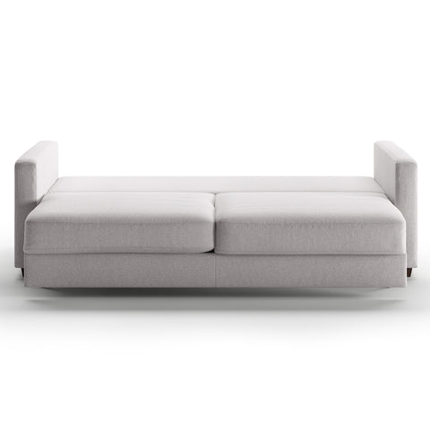 Luonto Emery Full XL Sofa Bed in Fabric Rene 01 with Manual Easy Deluxe Mechanism Front Open View