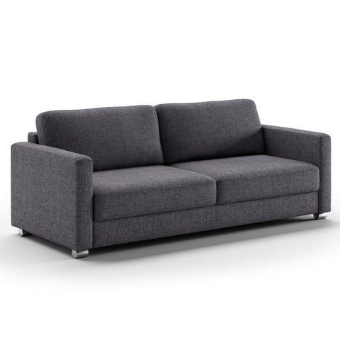 Luonto Emery Full XL Sofa Bed in Fabric Rene 04 with Metal Foot and Manual Easy Deluxe Mechanism Side Closed View