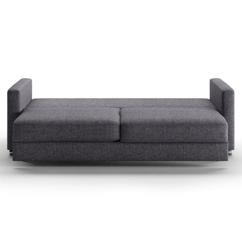 Luonto Emery Full XL Sofa Bed in Fabric Rene 04 with Manual Easy Deluxe Mechanism Front Open View