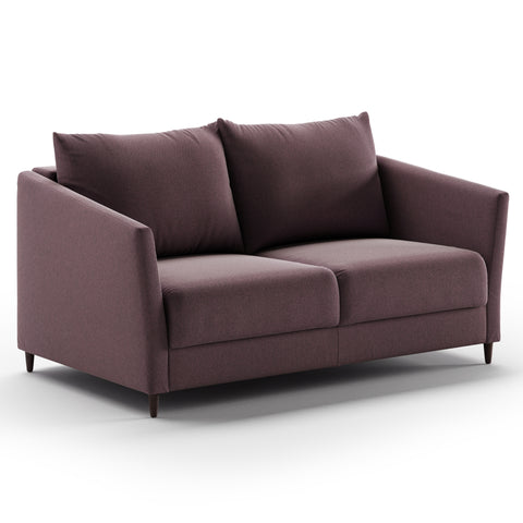 Luonto Erika Full XL Sofabed in Fabric Luna 29 with Wood Foot and Nest Mechanism in Side Closed View