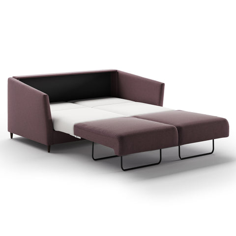 Luonto Erika Queen Sofabed in Fabric Luna 29 with Wood Foot and Nest Mechanism in Side Open View