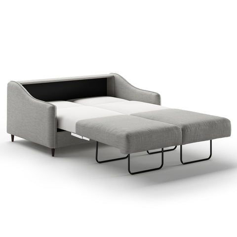 Luonto Ethos Full XL Sofabed in Fabric Oliver 173 with Wood Foot and Nest Mechanism Side Open