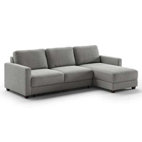 Luonto Hampton Queen Sectional Chaise Sofabed in Fabric Rodeo 104 with a Hybrid Mechanism